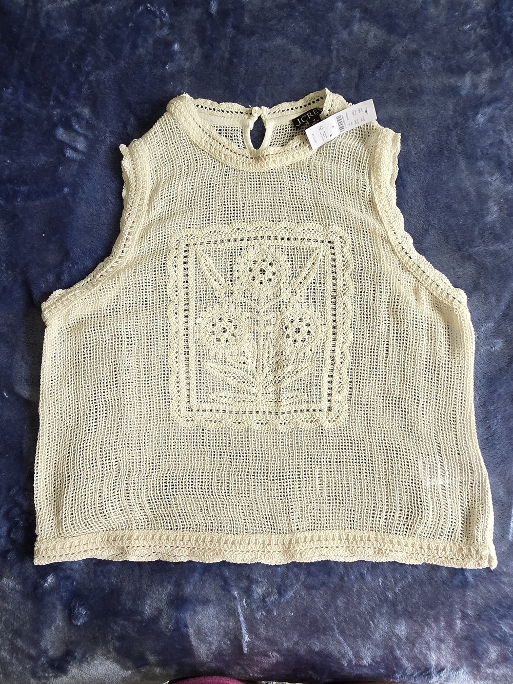 J.Crew Crochet Floral Tank Top Size M